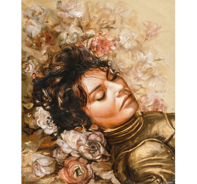 НИКАС САФРОНОВ. Цветочный сон Жанны ДАрк, х.м.61х51, 2009