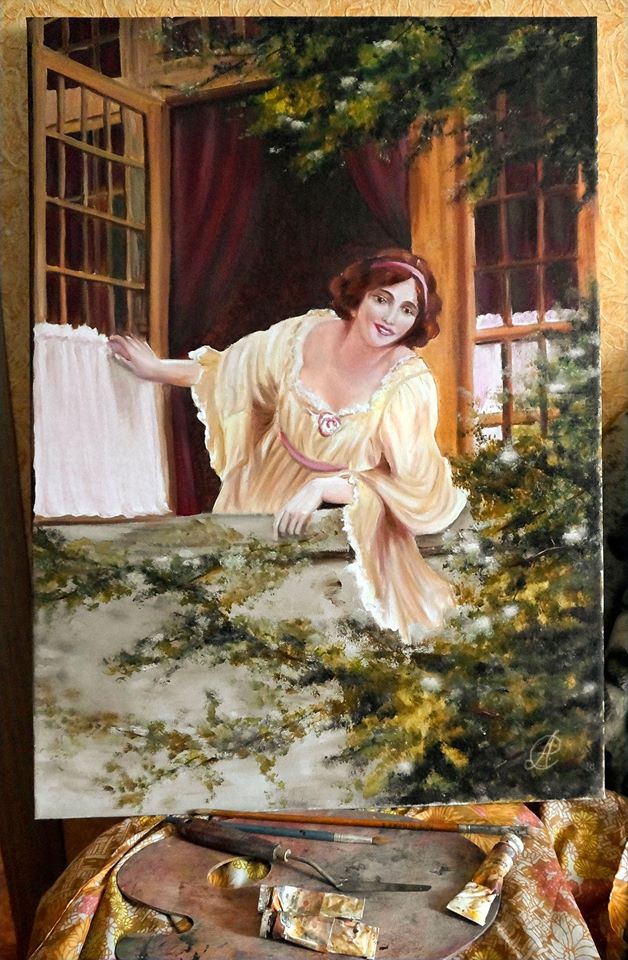 АЛЕКСАНДРА САВВИНА. Белый шиповник. Холст, масло, 70х50. 2019 год